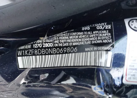 2022 Mercedes-Benz E 350 из США, поврежденный, VIN W1KZF8DB0NB069806